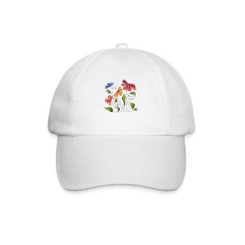 Blumen - Baseballkappe - Weiß/Weiß - Vorne