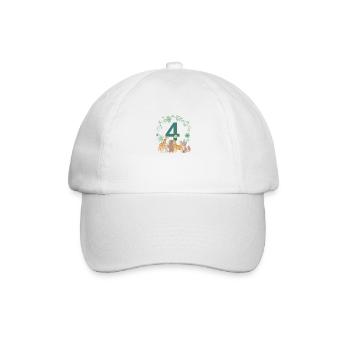 4er anniversaire - quatrième anniversaire animaux - Casquette classique - blanc/blanc - Devant
