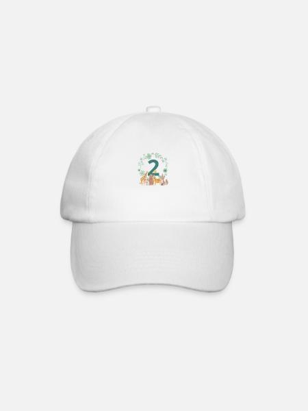 2e anniversaire - deuxième anniversaire animaux - Casquette classique - blanc/blanc