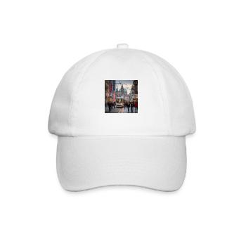 Street with tram - Baseball Cap - white/white - Front