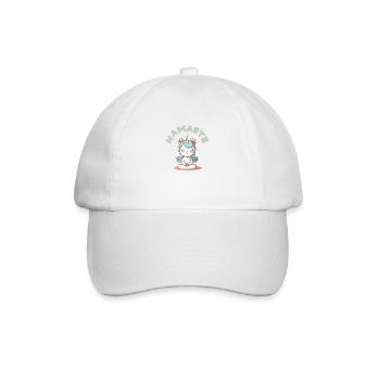 Namaste! Meditation unicorn, customizable - Baseball Cap - white/white - Front