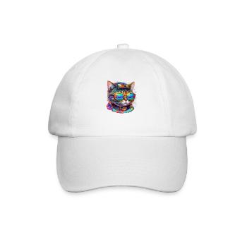 The coolest cat in the world - Baseball Cap - white/white - Front