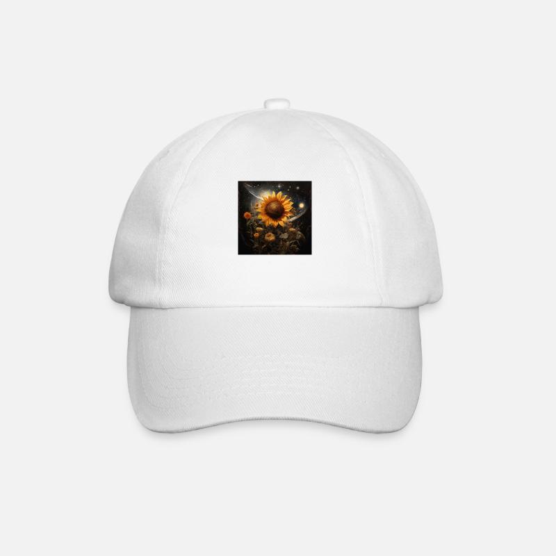 Sonnenblume - Baseballkappe - Weiß/Weiß