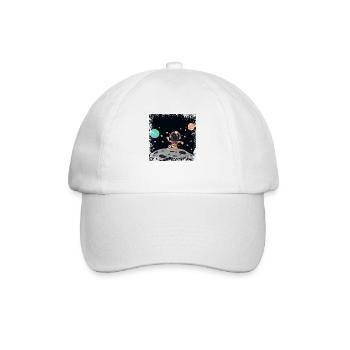 Astronaut red white grunge - Baseball Cap - white/white - Front