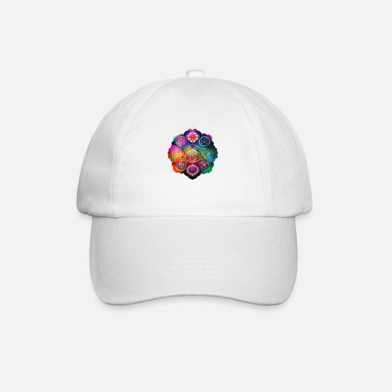 Blume des Lebens - Baseballkappe - Weiß/Weiß