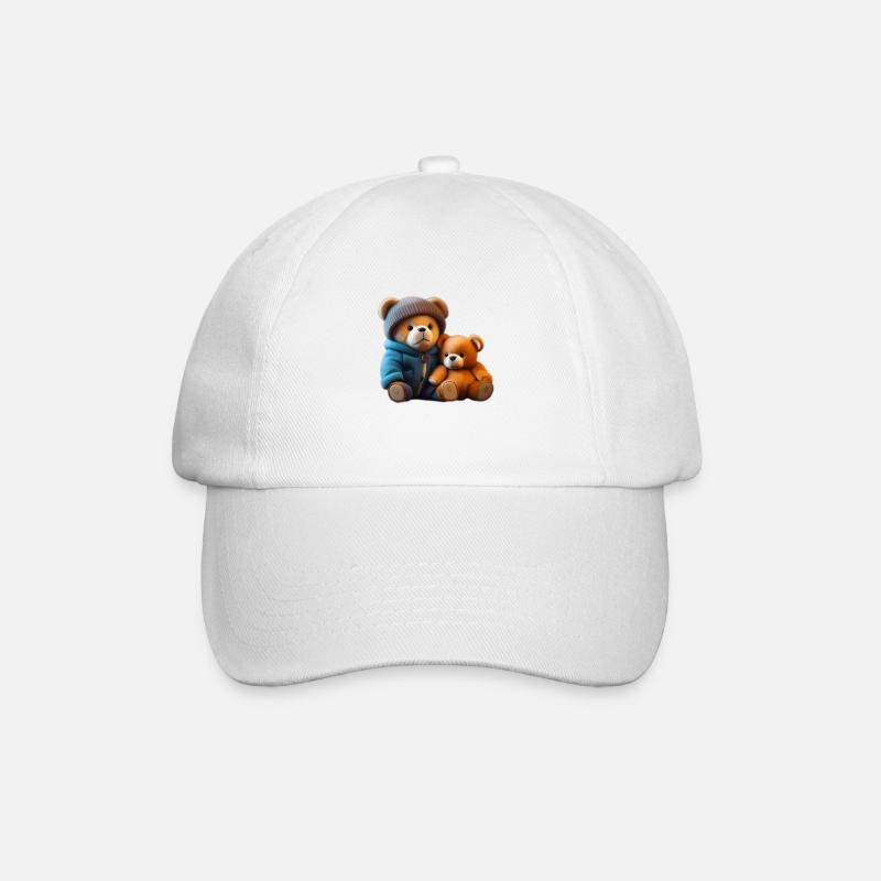 Teddybären - Baseballkappe - Weiß/Weiß