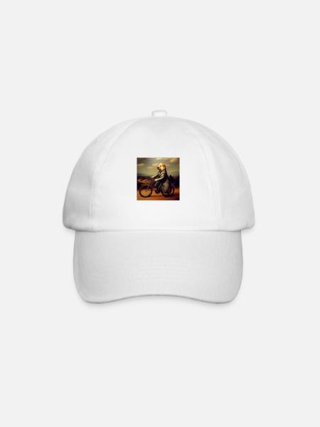 Elegant dog riding a bicycle - Renaissance Still - Baseball Cap - white/white
