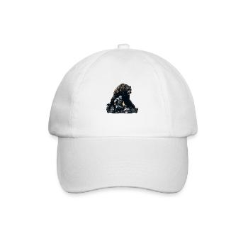 Wikinger mit riesigem Bär - Baseballkappe - Weiß/Weiß - Vorne