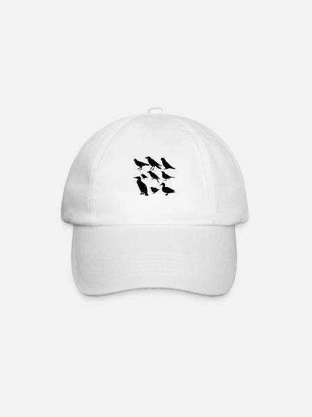 Vögel minimalistisch, Silhouetten - Baseballkappe - Weiß/Weiß