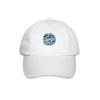 Japan Wellen Kunst - Baseballkappe - Weiß/Weiß - Vorne