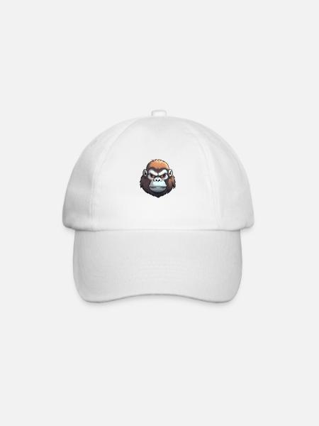 Gorilla Anime - Baseballkappe - Weiß/Weiß