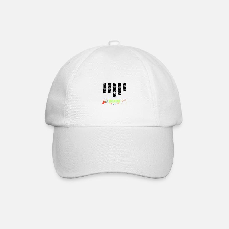 Wochentage - Baseballkappe - Weiß/Weiß