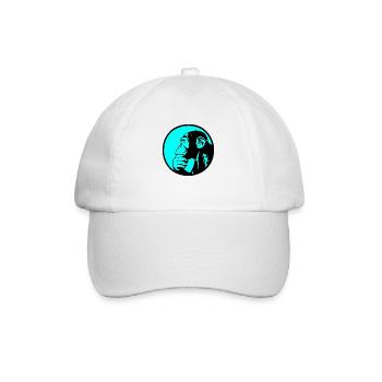 Denkender Affe Schimpanse - Baseballkappe - Weiß/Weiß - Vorne
