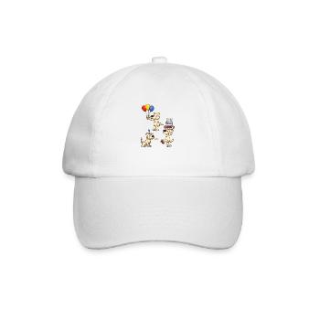Birthday Dog - Baseball Cap - white/white - Front
