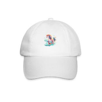 beautiful unicorn - Baseball Cap - white/white - Front