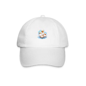 cheerful ducks - Baseball Cap - white/white - Front
