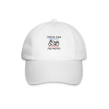 J'peux pas j'ai moto - Casquette classique - blanc/blanc - Devant