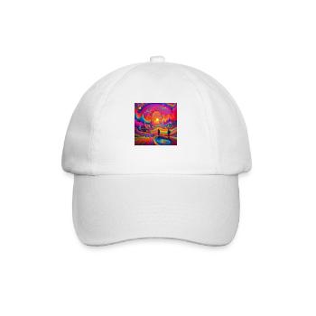 psychedelisches trippy Traumwelt-Design - Baseballkappe - Weiß/Weiß - Vorne