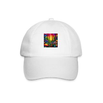 psychedelisches trippy Pilz-Design - Baseballkappe - Weiß/Weiß - Vorne