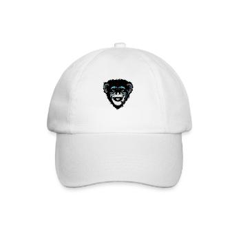 head monkey chimpanzee macaque drawing 709 A - Baseball Cap - white/white - Front