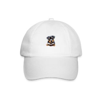 Rottweiler Book Reading Dogs Dog Rottweiler Puppy - Baseball Cap - white/white - Front