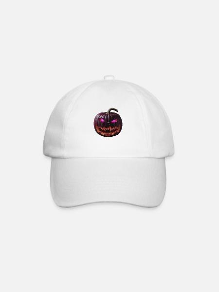 Halloweens unheimlichster Gast - der böse Kürbis - Baseballkappe - Weiß/Weiß