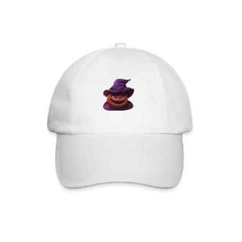Wicked Hat Kürbis mit einem charmanten Lächeln 😈 - Baseballkappe - Weiß/Weiß - Vorne