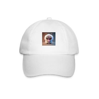 Happy Halloween cute monster tongue out scary fun - Baseball Cap - white/white - Front