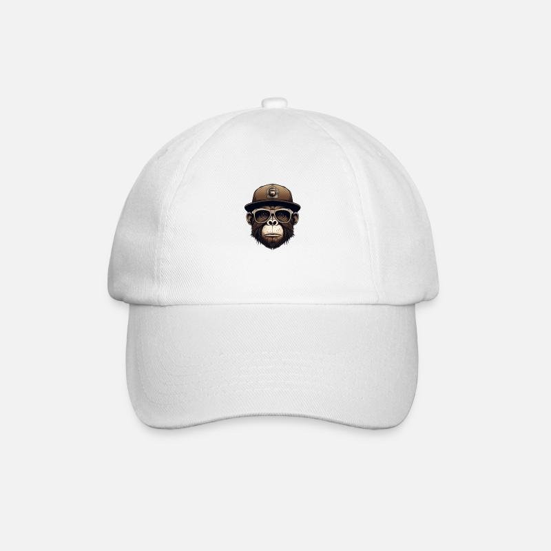 Monkey Geek - Baseball Cap - white/white