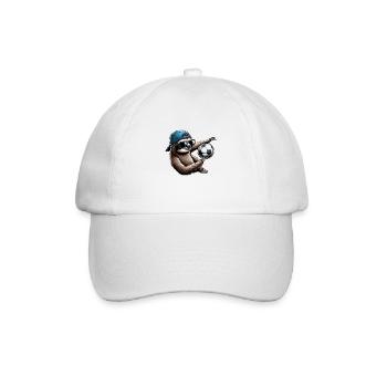 Faultier Fußball motiv - Baseballkappe - Weiß/Weiß - Vorne