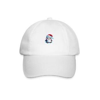 Weihnachten Geschenk weihnachtlich Pinguin - Baseballkappe - Weiß/Weiß - Vorne