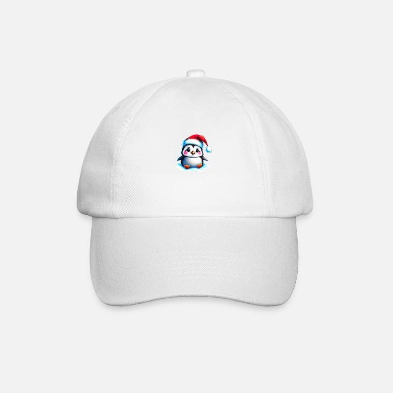 Weihnachten Geschenk weihnachtlich Pinguin - Baseballkappe - Weiß/Weiß