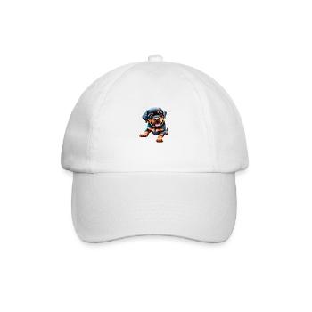 Dog Puppy Rottweiler Dog Rottweiler Puppy Dogs - Baseball Cap - white/white - Front