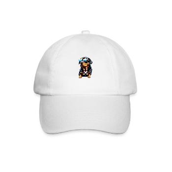 Rottweiler with sunglasses, dog, puppy, dogs - Baseball Cap - white/white - Front