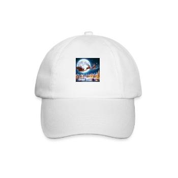 Santa Claus Sleigh Reindeer Christmas Tree Christmas Eve Gifts - Baseball Cap - white/white - Front
