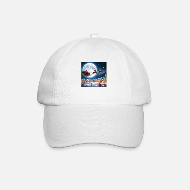 Weihnachtsmann Schlitten Rentier Weihnachtsbaum Weihnachtsgeschenke - Baseballkappe - Weiß/Weiß
