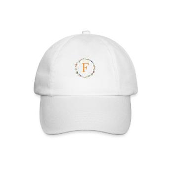 U monogramme, Couronne florale fleurs sauvages - Casquette classique - blanc/blanc - Devant