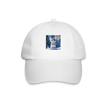 Süße Maus in der Winterzeit - Baseballkappe - Weiß/Weiß - Vorne