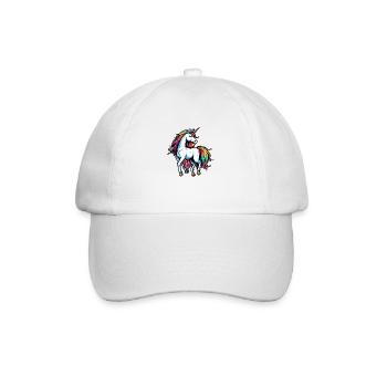 Licorne / Cheval / Fille / Créature mythique / Conte de fées - Casquette classique - blanc/blanc - Devant