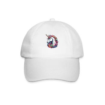 Licorne / Cheval / Fille / Créature mythique / Conte de fées - Casquette classique - blanc/blanc - Devant