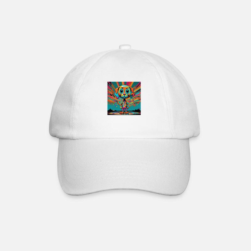 Chien coloré - Casquette classique - blanc/blanc