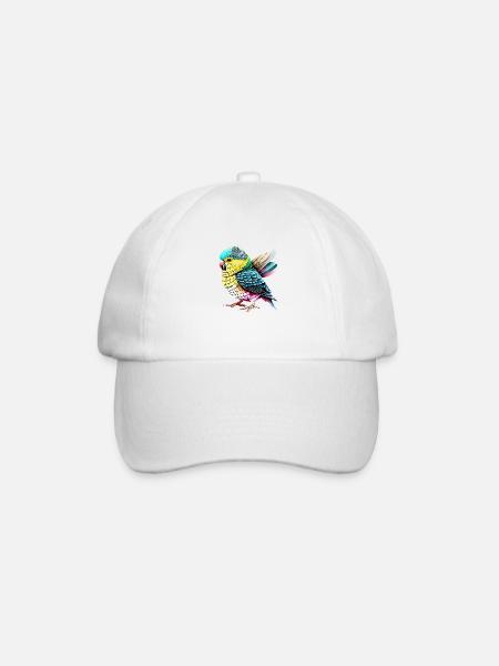 Budgie Bird Cockatiel Bird Owner - Baseball Cap - white/white
