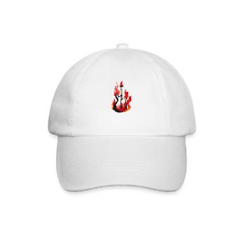 guitar, plucked instrument, guitarist, musical instrument - Baseball Cap - white/white - Front
