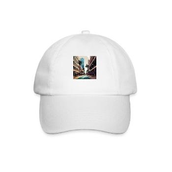 "Arrival in Miami Over Palms" (Miami Collection) - Baseballkappe - Weiß/Weiß - Vorne