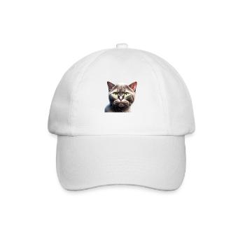 Hauskatze Katze Britisch Kurzhaarkatze Kätzchen - Baseballkappe - Weiß/Weiß - Vorne
