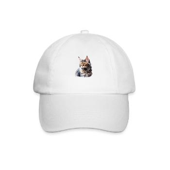 Maine Coon Cat Chat Propriétaire Chaton Chat - Casquette classique - blanc/blanc - Devant