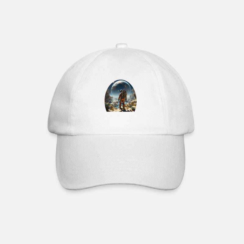 Un astronaute explore des mondes extraterrestres - Casquette classique - blanc/blanc