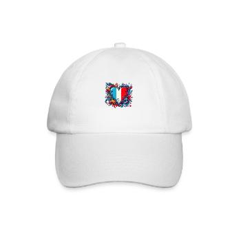 Vintage French Heart - Baseball Cap - white/white - Front