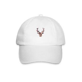 Geometrischer Hirsch - Baseballkappe - Weiß/Weiß - Vorne
