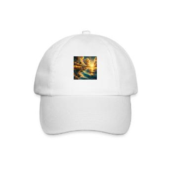 A café in the sunset at the edge of the world - Baseball Cap - white/white - Front